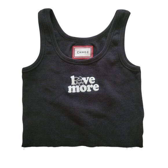 CHNGE Set of 3 Organic Cotton Ribbed Crop Tank Tops Women's Sz M - Picture 2 of 10